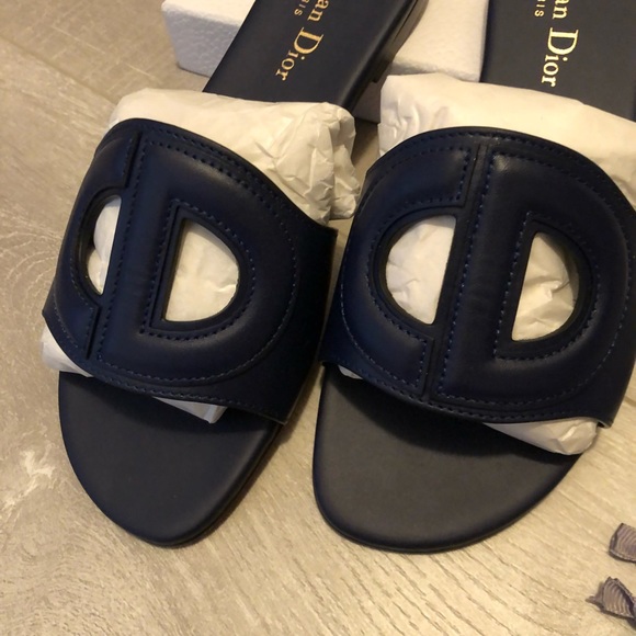Brand 🆕 Dior D Club Slides in Bleu France - Picture 5 of 7